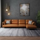 Sofá de esquina de lujo en forma de L sofás diseño sofá cuero muebles sofás tela