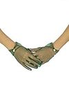 GRYUIRY Women's Wedding Gloves Short Pearl Tulle Gloves Tea Party Evening Dance Party Gloves Dress Accessories Dark Green