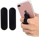 Aeoss Phone Grip Phone Handle/Phone Strap/Finger Grip for iPhone Android Smartphones Tablets Holder Mobile Devices Black (Set of 2 pcs)