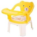 Vicky Plastic Baby Chair/Feeding Chair,Upto 20kgs,1-3 Years Safety Tray Chair/Eating/Toddlers Booster Chair/Portable High Chair for Kids (Yellow)
