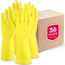 36 Pairs Rubber Gloves Large | Long Sleeve Household Washing Up Kitchen Cleaning
