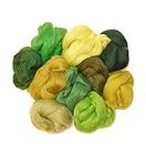 Woodland green hues Merino wool roving/tops A mix of 10 colours. Great for wet felting/needle felting, and hand spinning projects. 60gm pack by The Wool Barn