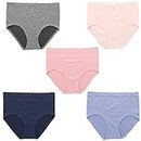 Delta Burke Intimates Women's Plus Size Microfiber Hi-Rise Brief Panties (5Pr), Denim Blue & Pinks, 3X-Large Plus