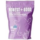 Honest + Good UK's Beef Marrow Bone Broth Powder | 30 Servings 1 Month Supply | Grass Fed | Hair Skin Gut | 6500mg Type I & III Collagen High Protein | UK Made | Small-batches