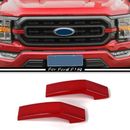 For 2021-2023 Ford F150 F-150 ABS Red Look Front Grille Insert Cover Trim Bezels