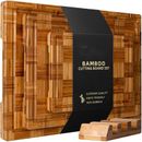 Color of the face home Extra Large Bamboo Cutting Boards, Chopping Boards w/ Juice Groove Bamboo Wood Cutting Board Set Butcher Block For Kitchen | Wayfair