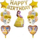 Disney Princess Belle Birthday Balloons Beauty And The Beast Party Decorations.