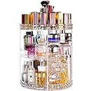 360 Rotating Makeup Organizer Large Perfume Cosmetics Organizer Beauty Organizer Clear Cosmetic Storage Display Case with 7 Layers and Detachable Shelves for Bedroom Dresser or Vanity Countertop