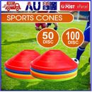 50/100 Pack Fitness Exercise Sports Training Discs Markers Cones Soccer Rugby AU