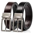 Alphyly Mens Leather Belts for Men,Black Reversible Leather Belt for Men,Mens Belts Leather for Jeans,Boss Belts Designer Belt Waist Belt Men One Belt(not pack) Length115cm