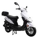 X-PRO Maui 50cc Moped Gas Moped Motorcycle 50cc Adult Moped Aluminum Wheels (White)