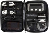 Leather Zippered Organizer Travel Folder Case Cable Organizer Electronics Access