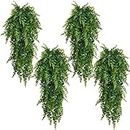 NANQWIN Artificial Hanging Plants Fake Ivy Leaves Decoration for Indoor Outdoor, Greenery Home Decor Faux Vine for Living Room & Garden/Bedroom/Farmhouse Aesthetic Decorations (4 Pack)