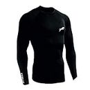 JUST RIDER Compression T-Shirt, Top Full Sleeve Plain Athletic Fit Multi Sports Cycling, Cricket, Football, Badminton, Gym, Fitness & Other Outdoor Inner Wear M Black