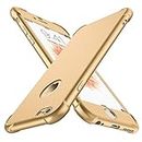 ORETECH iPhone 6 Case, iPhone 6s Case,with [2X Tempered Glass Screen Protector] 360° Full Body Heavy Duty Shockproof Anti-Scratch Rubber Silicone Case for iPhone 6/6s 4.7 inch -Gold