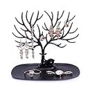 SKUAS ® Deer Tree Plastic Jewelry Case Earrings Organizer,Hook Stand Display Holder and Organizer Black