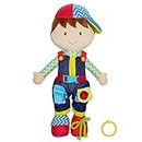 June Garden 15.5" Dressy Friends Lucas - Educational Stuffed Plush Doll for Kids and Toddlers 2 Years and Up - Montessori Buckle Soft Toy