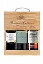 Selection Bordeaux - Gift box 3 Red Wines with gold medal in wooden case - Ideal to offer - Origin : Bordeaux, France (3 x 0.75 l)