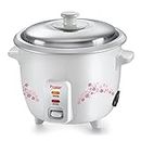 Prestige Delight PRWO 1.0 L Electric Rice Cooker|Detachable power cord|Durable body|Cool touch handles|White| Raw capacity-0.4L|Cooked capacity-1L|Cooks for a family of 2 to 3 members