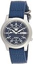 SEIKO Mens SNK807 SEIKO 5 Automatic Stainless Steel Watch with Blue Canvas Band