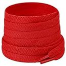 Stepace [2 Pairs] Flat Shoe Laces 5/16" Wide for Sneakers - 13 Colors Shoelaces Red 100