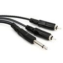 Hosa CYR-303 Y Cable - 1/4-inch TS Male to Dual RCA Male - 9 foot