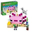 LEGO Minecraft Das Axolotl-Haus Set, baubare rosa Unterwasserbasis mit Taucherforscher, Zombie, Delfin- und Kugelfisch-Figuren, Abenteuer-Spielzeug für Kinder, Mädchen, Jungen ab 7 Jahren 21247