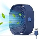 Simpeak Ventilatore USB, Mini Ventilatore da Tavolo Rotazione di 360° Portatile Fan con 3 Velocità per Ufficio Casa (Blu)