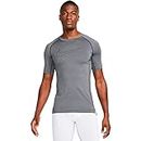 Nike M NP DF Tight Top SS, T-Shirt Unisex-Adulto, Iron Grey/Black/Black, L