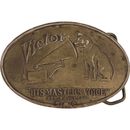 Victor Record Player Victrola Rca Gramophone Nipper Dog 70s Vintage Belt Buckle