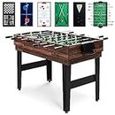 Best Choice Products 2x4ft 10-in-1 Combo Game Table Set for Home, Game Room, Friends & Family w/Hockey, Foosball, Pool, Shuffleboard, Ping Pong, Chess, Checkers, Bowling, and Backgammon - Dark Wood