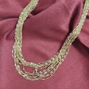 HSN Bellezza Yellow Bronze Maddalena 7 Strand Diamond Cut 36" Necklace Pre-owned