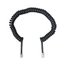 Coiled Wire 8Ft Uncoiled / 1.4Ft Coiled Landline Phone Handset Cable 4P4C Telephone Accessory Black