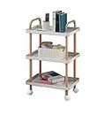 Lukzer 3-Tier Rolling Kitchen Storage Cart with Locking Wheels Service Trolley Utility Cart for Home Kitchen Living Room Garden Corner Table DIY-Do it Yourself (89 x 53 x 35 cm, Style: Rectangle)