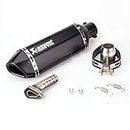 AUTOPOWERZ Universal Slip On Exhaust Silencer 36-51mm Muffler Pipe for All Motorcycle (Black)