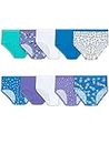 Fruit of the Loom Girls' Tag Free Cotton Brief Underwear Multipacks, Low Rise Brief-10 Pack-Purple/Blue/White, 12