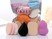 RIXTEC 6-in-1 Professional Beauty Blender Sponge for Face Makeup with Cotton Pad Foundation Beauty Blender, Powder Buff, and Cosmetic Puff Perfect for Women's & Girls Cosmetic Makeup | Beauty Blender Sponge set is for all Skin Types - Soft, Latex-Free, Reusable & washable (Multi-color)