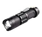 PSYCHE Tactical Flashlight - Small And Powerful Pocket Size Cree Led Flashlight - Metallic Body, 3 Modes, Water Resistance, Adjustable Focus, Edc Tool For Camping, Hiking & Outdoor Activities