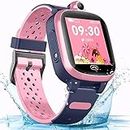 4G GPS Smart Watch for Kids Boys Girls Watches [Global Version] SOS Emergency Alarm Waterproof Smartwatch with Text Video Voice Call Phone Watch Tracker Real Time Tracking Christmas Gift Age 3-12