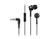 Panasonic TCM115E Wired In-Ear Headphones with Excellent Noise Isolation, Microphone, Powerful Sound, Black