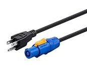 Monoprice PowerCON Cable - NEMA 5-15p to powerCON Connector, 16 AWG, 6 Feet, Black - Stage Right Series