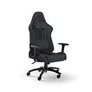 CORSAIR TC100 RELAXED Gaming Chair - Fabric - Racing-Inspired Design - Lumbar Pillow - Detachable Memory Foam Neck Pillow - Adjustable Seat Height - Adjustable Armrests - Grey & Black