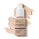 PHOERA Foundation Makeup,Face Foundation,Foundation Full Coverage Perfect 30ml Makeup Oil-Control Concealer,Long Lasting Waterproof Blendable Concealer Makeup,Great Choice and Gift (#102 Nude)