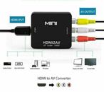 HDMI to Cinch Adapter 3RCA AV Composite Audio Video Converter - Schwarz