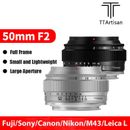 Lente de fotograma completo TTartisan 50 mm F2.0 MF para Fujifilm Canon Nikon Sony M4/3 Leica