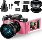 Digital Camera 4K 48MP Autofocus Video Camera W/ Wide-Angle & Macro Lens YouTube