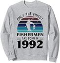 keoStore Fishermen Born 1992 Fishing Gift 30th Birthday Sweatshirt ds2247 Sweater Heather Grey