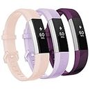 GEAK Compatible with Fitbit Alta and Alta HR Band, Soft Classic Accessories Sport Bands Compatible for Fitbit Alta HR/Fitbit Ace,Large,Pink Lavender Plum