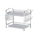AQQWWER Scolapiatti da lavello Kitchen Two-tier Bowl Dish Drain Storage Rack Chopstick Cage Spoon Fork Plates Water Cup Organizer Drying Rack for Dishes