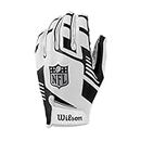 Wilson NFL Stretch Fit Receivers Gloves WF6000802AD, Mens gloves, white, One size EU